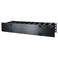 APC Horizontal Cable Manager Deep with Cable Tie-Off Bottom Plate, Single-Sided with Cover Components,Black (AR8603A)