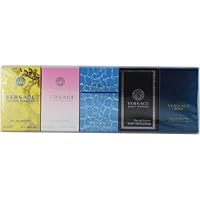 Variety By Gianni Versace 5 Piece Unisex Mini Variety With Man Eau Fraiche & Signature & Bright Crystal & Yellow Diamonds & Eros And All Are Edt .17 Oz Minis