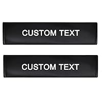 2PCS Car Seat Belt Covers Fit for Hummer H1 H2 H3 Soft Leather Car Seatbelt Shoulder Strap Pads Safety Belt Cushions Protective Sleeves with Custom Text (Black)