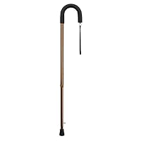 Single Point Ice Walking Cane with Foam Grip Handle for Men and Women, Retractable Cane Tip for Ice and Show, Adjustable Height, Aluminum, Bronze