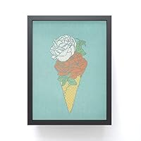 Society6 Evgenia Chuvardina Rose Ice Cream Mini Art Print, 4X x 3X, Black Frame