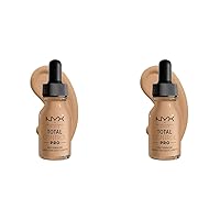 NYX PROFESSIONAL MAKEUP Total Control Pro Drop Foundation, Skin-True Buildable Coverage - Buff (Pack of 2)