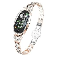 New Women Calories Fitness Tracker Heart Rate Monitor Smart Watch Bracelet for iPhone Android (Gold)