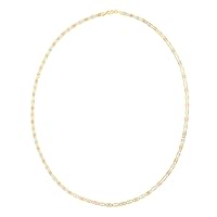 14k Gold Tri color 4.1mm Chain Necklace With Lobster Clasp Jewelry for Women - Length Options: 22 24 26