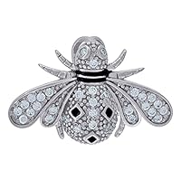 925 Sterling Silver Mens CZ Cubic Zirconia Simulated Diamond Bee Charm Pendant Necklace Measures 18.4x9.2mm Wide Jewelry for Men