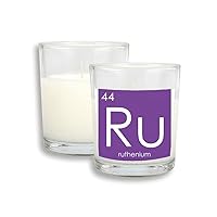 Chestry Elements Period Table Transition Metals Ruthenium Ru White Candles Glass Scented Incense Wax