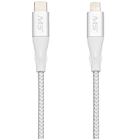 MobileSpec MB06901 4 Foot 18 Watt Lightning(R) to USB-C(TM) Charge & Sync Cable - White
