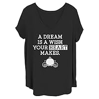 Disney Women's Princesses Dream Wish Junior's Plus Short Sleeve Tee Shirt