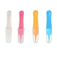 4 Pieces of Baby Cleaning Tweezers with Round Plastic Tips Used for Cleaning Ear Canals, Nasal Passages, and Umbilical Dirt.