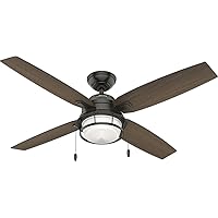 Hunter Fan Company, 59214, 52 inch Ocala Noble Bronze Indoor / Outdoor Ceiling Fan with LED Light Kit and Pull Chain