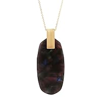 Rosemarie Collections Women's Stunning Oblong Lucite Statement Pendant Necklace