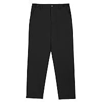 YiZYiF Boy's School Uniforms Flat Front Adjust Waist Pants Dress Pants Type B Black 5-6 Years