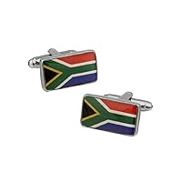Republic of South Africa Flag Pair Cufflinks in a Presentation Gift Box & Polishing Cloth