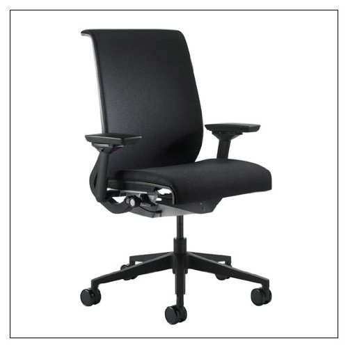Steelcase Think Chair (R) - Matching Back and Seat Fabric, Fabric = Buzz2 Black; Frame/Base = Black/Black