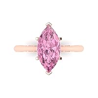 Clara Pucci 2.50 ct Marquise Cut Solitaire Pink Simulated Diamond Engagement Wedding Bridal Promise Anniversary Ring 18K Rose Gold