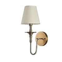 Single Head Antique Copper Wall Light Retro Metal Wall Sconce with Fabric Blackout Wall Lamp Simple Bedroom Bedside Decorative Lighting Wall Lights, E27 Ceramic Socket Wall Lamps