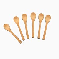 10 Pcs Handmade Small Wooden Spoon Honey Teaspoon Seasoning Coffee Tea Sugar Salt Jam Mustard Ice Cream Bamboo Spoons