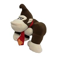 Super Ma All Star Collection Donkey Kong Stuffed Plush Wearing A Red DK Tie 8.4