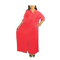 Women's Solid Red Color Kurti Casual Long Dress for Fashion Frock Suit Party Wear Maxi Gown Plus Size Plus Size