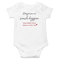 Dünyanın En Şanslı Kızıyım Design - %100 Cotton Baby Body Suits - Express Shipping