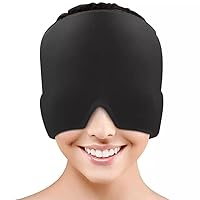 Hameisen Headache Cap Migraine, Gel Ice Headache Relief Hat, Wearable Cold Therapy Migraine Relief Cap, Comfortable & Stretchable Ice Pack Eye Mask for Puffy Eyes, Tension and Stress Relief