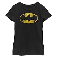DC Comics Batman Yellow Bat Girls Short Sleeve Tee Shirt