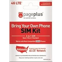Page Plus SIM CARD 4G LTE 3 in 1 Sim Kit, Black (Nano-Micro-Standard)