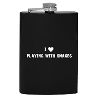 I Heart Love Playing With Snakes - 8oz Hip Drinking Alcohol Flask