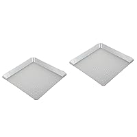 2 Pcs Pizza Pan Baking Pan Oven Cake Pan Square Baking Dish Stainless Steel Tray Aluminum Alloy Baking Tray Baking Tool Kitchen Gadget Pizza Baking Plate Metal Bread