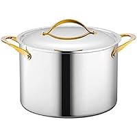 NutriChef 8-quart Stockpot with Lid - PFOA/PFOS Free Stock Pot Kitchen Cookware w/Interior Coated Prestige Ceramic Non-Stick Coating, Golden PVD Handles, Stylish Kitchenware Works w/Model NCSTS16