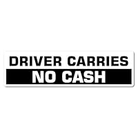 Driver Carries No Cash Sticker for Taxi Car Decal Shopfront Trading