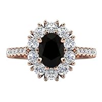 1 CT Classic Halo Black Onyx Engagement Ring 14k Gold Black Onyx Wedding Ring Vintage Wedding Ring Black Gemstone Engagement Ring For Women