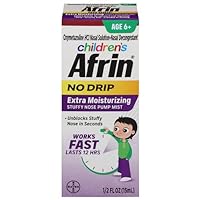 Afrin Kids No Drip Extra Moisturizing Pump Mist, Nasal Congestion Relief for Children Ages 6 & Up, 15ml