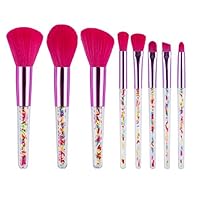New 8Pcs Handle Transparent Candy Makeup Brush Set Loose Powder Brush Particle Eye Brush Eyebrow Makeup Brush
