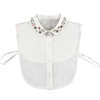 False Collar Detachable Half Shirt Blouse Classical Fake Collar Embroidery Designs for Women Girls