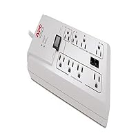 APC P8GT 8 Outlets 120V Power-Saving Home/Office SurgeArrest with Phone Protection White, 9.1 x 14.0 x 1.5