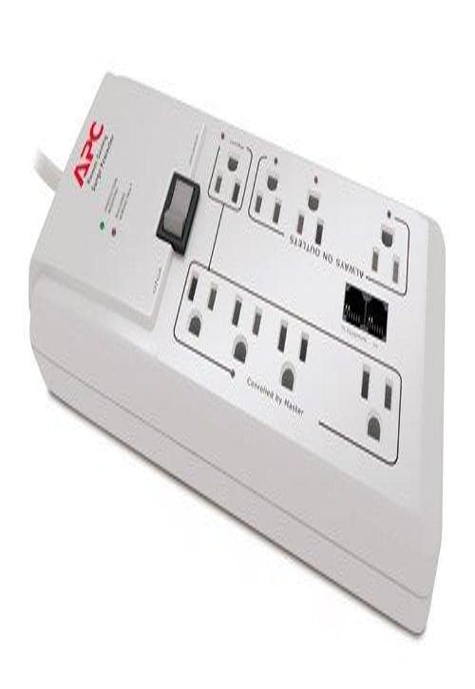 APC P8GT 8 Outlets 120V Power-Saving Home/Office SurgeArrest with Phone Protection White
