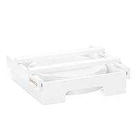 SpaceAid 10-inch Paper Plate Dispenser, Under Cabinet Bamboo Plates Holder, Kitchen Counter Vertical Plate Dipensers Holders Countertop Caddy (for 10 inches Plates, White)