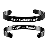6MM 8MM Personalized Inspirational Bracelets Custom Engraved Name Mantra Quote Any Message Bangle Cuff Customizable