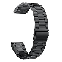 Stainless 20mm Quick Fit band Compatible Compatible with Garmin Fenix 7S 5S/ 5S Plus, 6S/ 6S Pro, D2 Delta S, Descent Mk2S - Stainless Steel Metal Replacement Wristband Strap