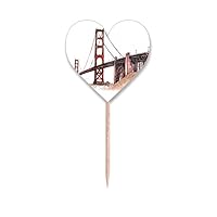 en gate bridge in america california Toothpick Flags Heart Lable Cupcake Picks