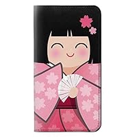 RW3042 Japan Girl Hina Doll Kimono Sakura Flip Case Cover for iPhone 5 5S SE