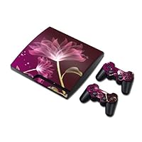Vinyl Decal Skin/stickers Wrap for PS3 Slim Play Station 3 Console and 2 Controllers-Higanbana Purple
