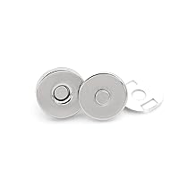 CRAFTMEMORE Thin Magnetic Snap Buttons Quality Strong Clasp for Purse Sewing Handbags Closures 6 Pack MNS (10mm, Silver)
