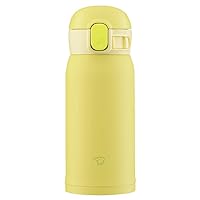 Zojirushi SM-WA36-YA Water Bottle, One-Touch Stainless Steel Mug, Seamless 0.36L Lemon