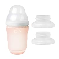 Olababy 100% Silicone Gentle Baby Bottle (8oz, Coral) + Breast Pump Adapter (for Spectra 2PK) Bundle