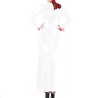 Plus Size Long Sleeve Mermaid Dress Ladies Party Trumpet Vestido (White,L)