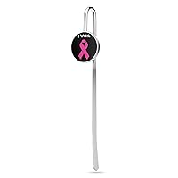 Survivor Breast Cancer Awareness Metal Hook Bookmarks Vintage Page Marker for Book Lover Men Women Gifts 1