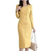 Women Blazer Sundress Elegant Long Sleeve Office Work Dress Autumn Slim Fit Robe Femme