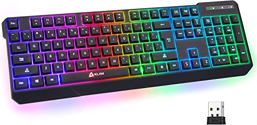 Mua KLIM Chroma Wireless Gaming Keyboard RGB New 2022 Version -  Long-Lasting Rechargeable Battery - Quick and Quiet Typing - Water  Resistant Backlit Wireless Keyboard for PC PS5 PS4 Xbox One Mac -